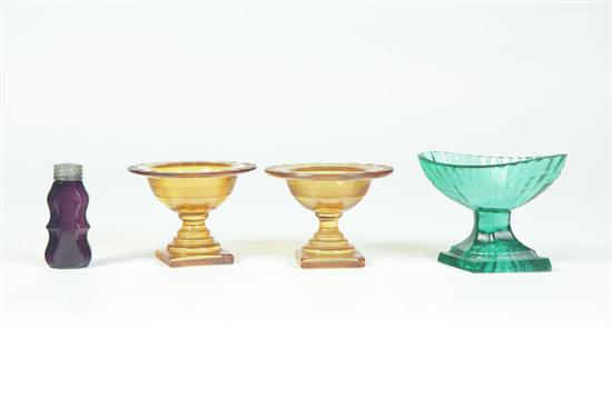 Appraisal: FOUR PIECES OF COLORED GLASS Probably American nd half- th