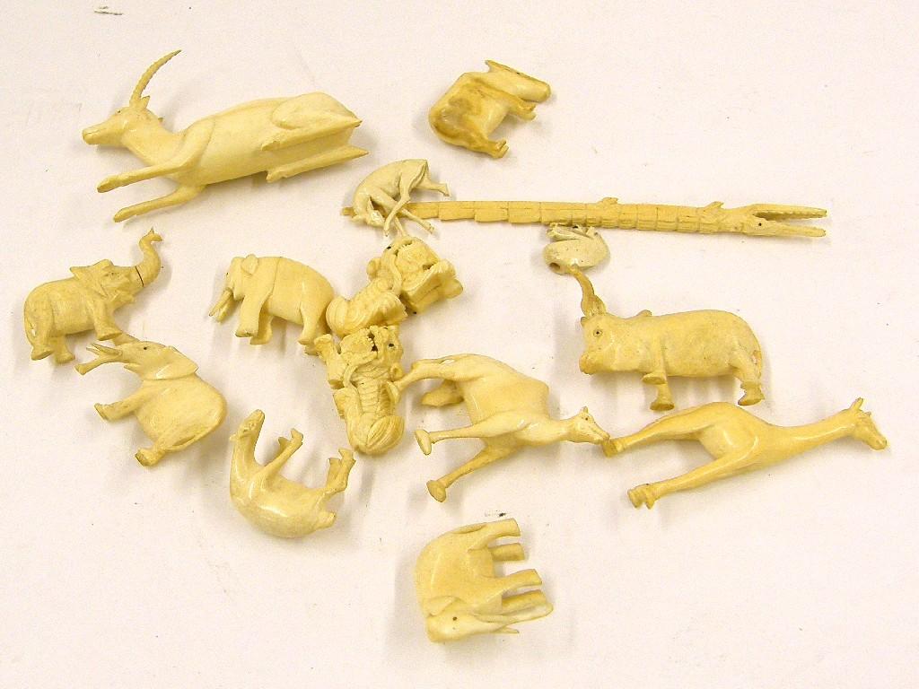 Appraisal: Collection of ivory and bone miniature animals