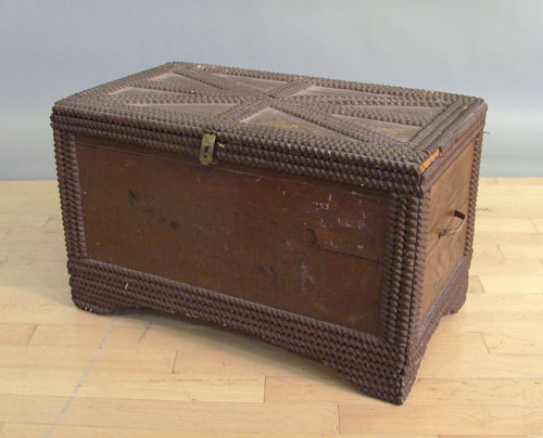 Appraisal: Tramp art lock box ca h w