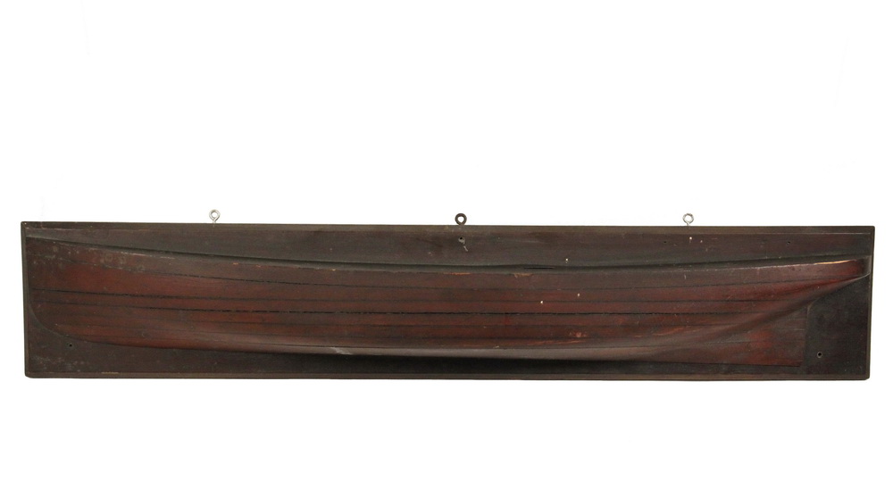 Appraisal: SHIP'S HALF HULL - Builder's Hull Model in laminated walnut