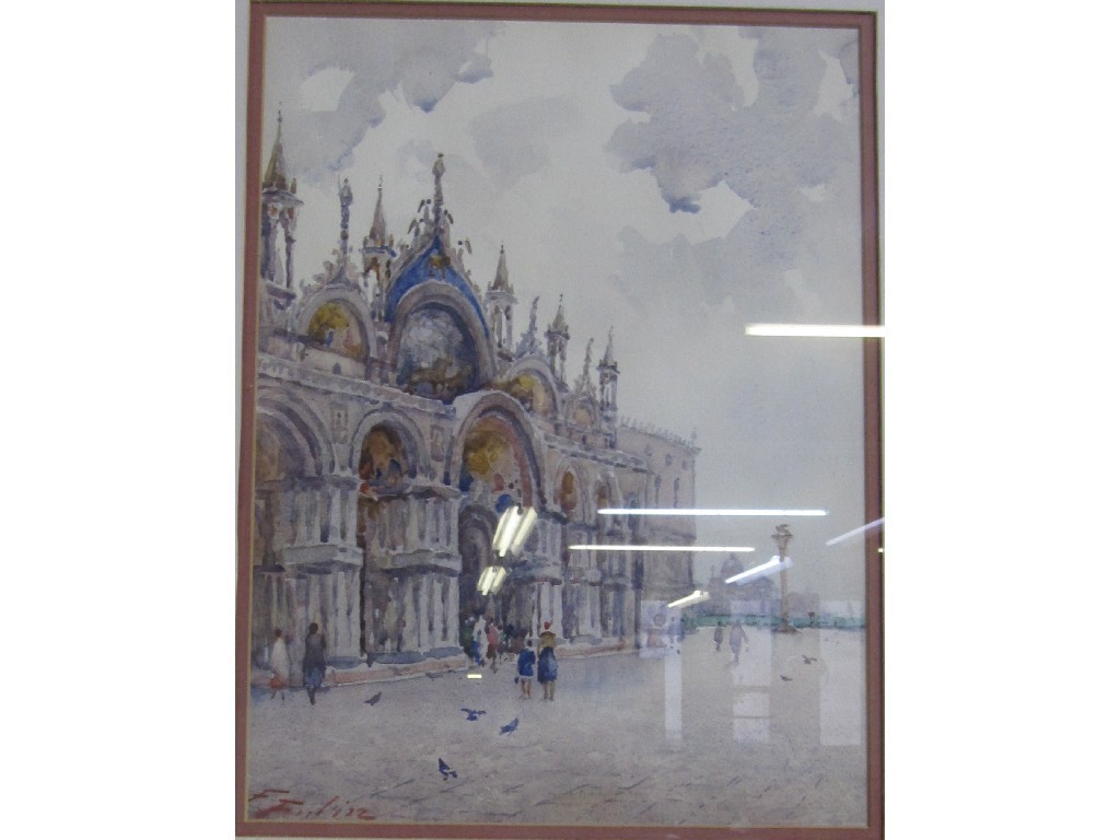 Appraisal: Watercolour 'St Mark's Venice' indistinctly signed lower left