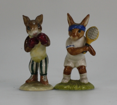 Appraisal: Royal Doulton Bunnykins figures Tennis Player DB and Boxer DB