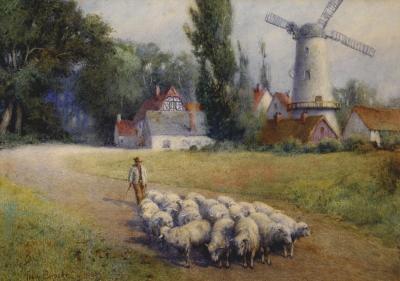 Appraisal: PERCY BROOKE view of Prior Halton Salop with Shepherd and