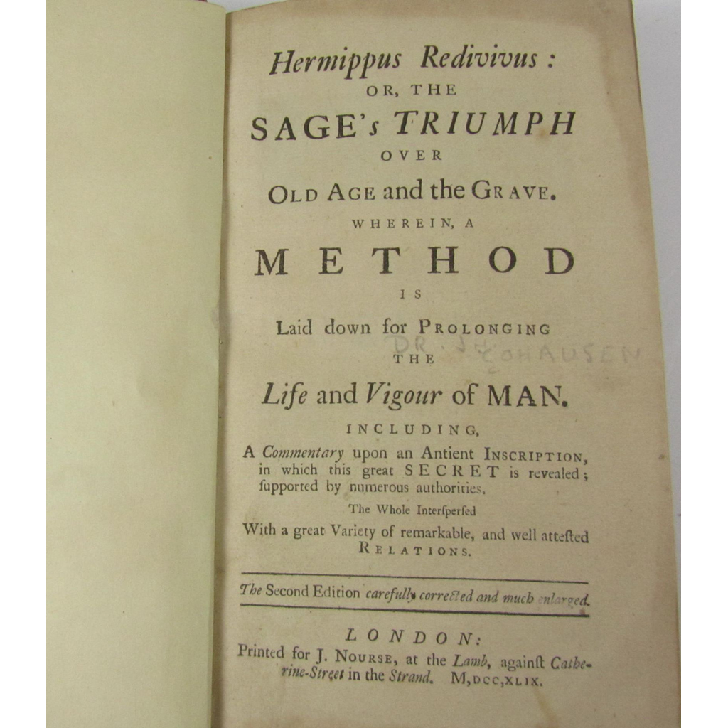 Appraisal: Cohausen Johann Heinrich Hermippus Redivivius or the Sage's Triumph over