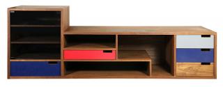 Appraisal: Modern custom media console Modern custom media console executed in