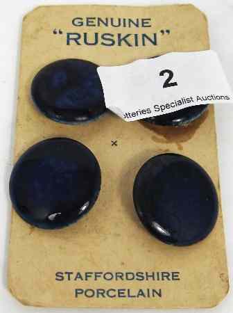 Appraisal: Set of Ruskin Buttons on Original Card