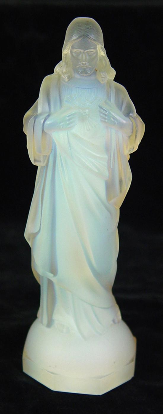 Appraisal: Etling Opalescent Glass Figure Figure of Christ on octagonal base