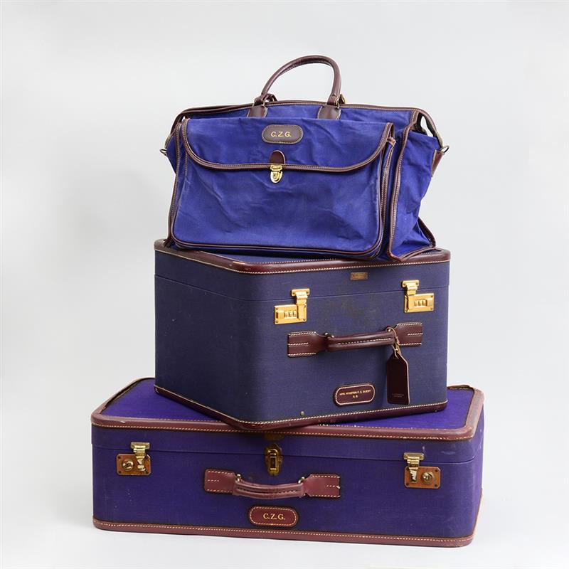 Appraisal: GROUP OF EIGHT PIECES OF T ANTHONY LUGGAGE MONOGRAMMED C