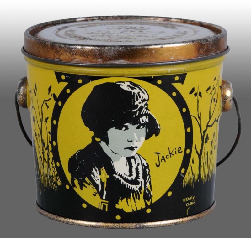 Appraisal: Jackie Coogan Kid Kandy Pail Tin Description Light green version