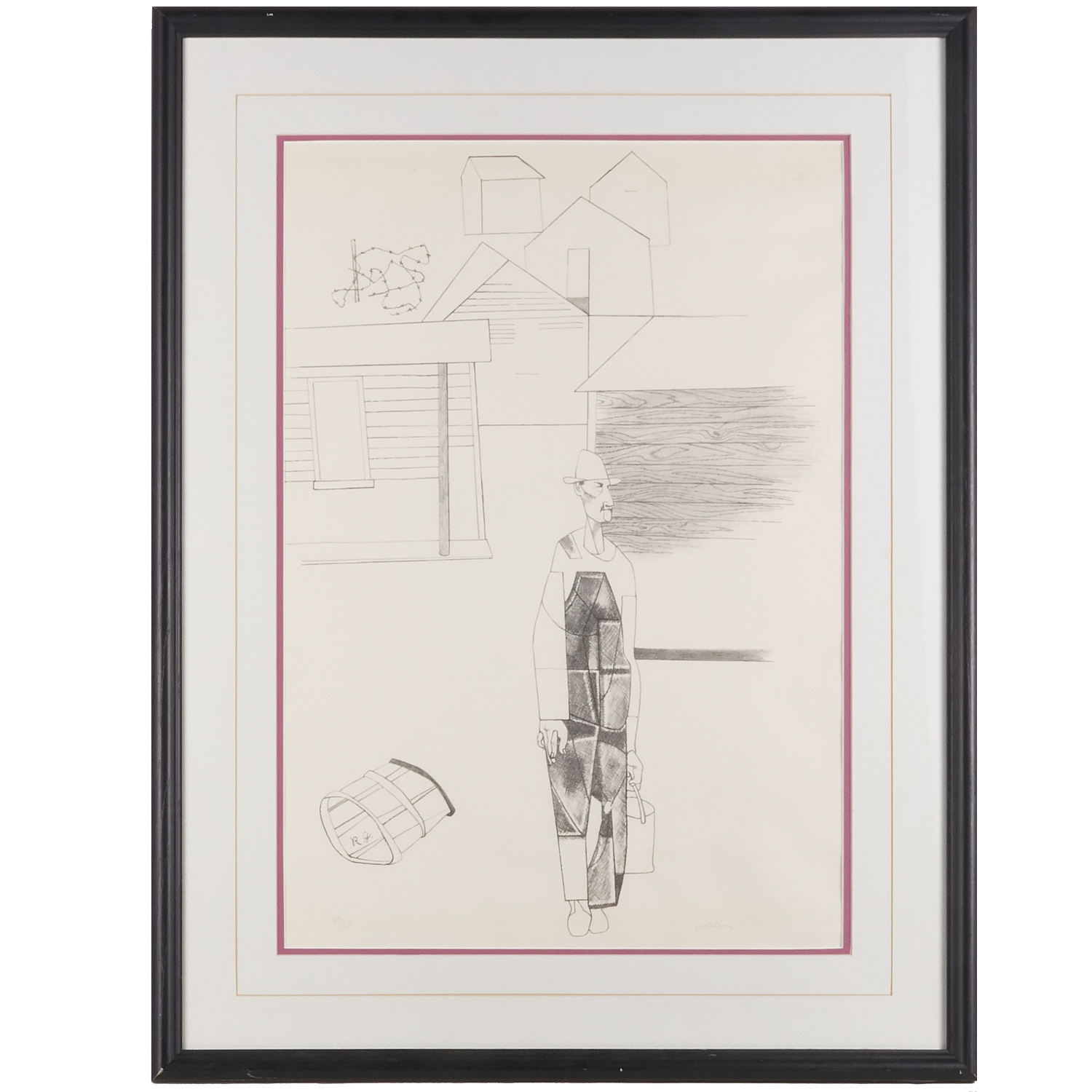 Appraisal: ROBERT GWATHMEY LITHOGRAPH Robert Gwathmey American - Sharecropper lithograph on