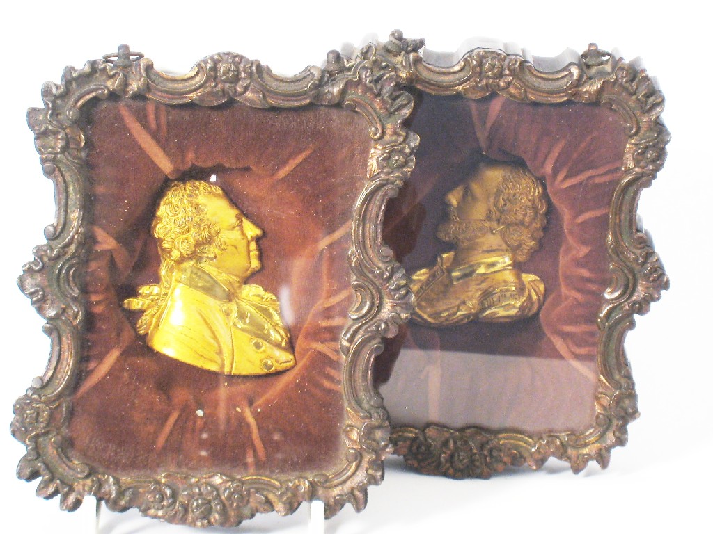 Appraisal: Pair of gilt metal busts of Shakespeare and George IV