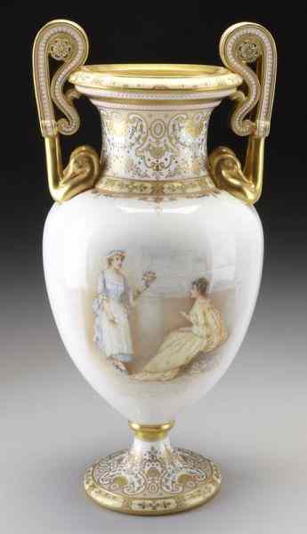 Appraisal: Copeland Spode baluster form porcelain vasewith gilt and enameled ''jewel''