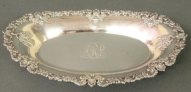 Appraisal: - Sterling silver bread tray by Black Starr Frost h