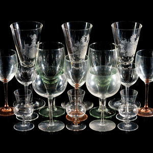 Appraisal: A Collection of Glass Stemware comprising four Baccarat cordials and