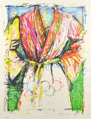 Appraisal: Jim Dine American b Olympic Robe Lithograph signed numbered and