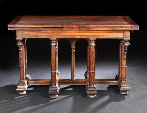 Appraisal: Spanish-Style Mahogany Draw-End Library Table late th century the rectangular