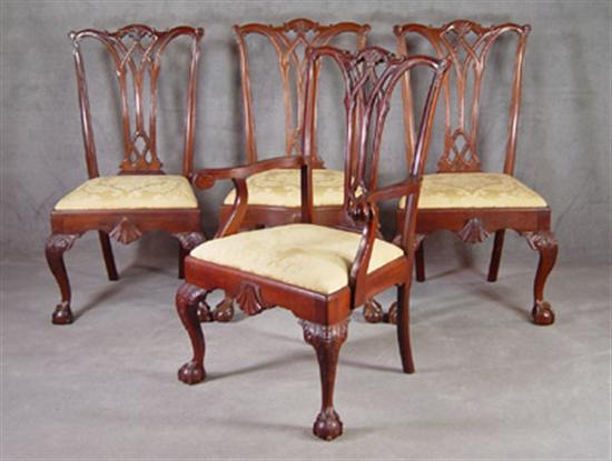 Appraisal: Group of Four Centennial Chippendale Chairs Circa Consisting of pair