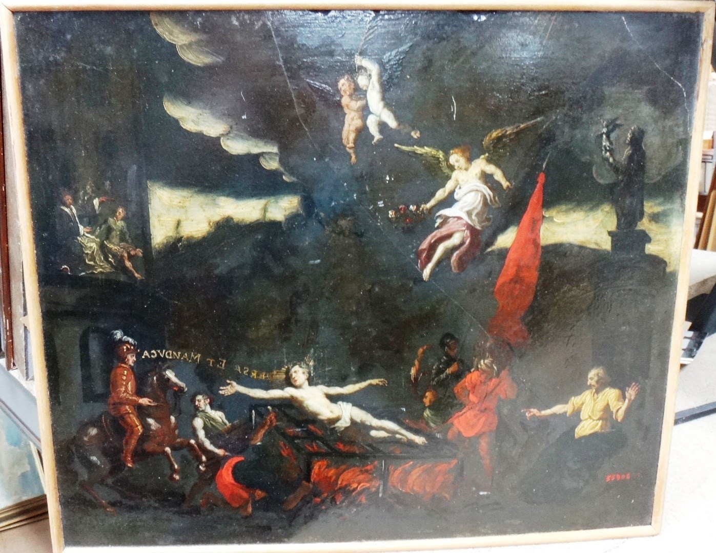 Appraisal: Flemish School th century Religious scene a saint being burned