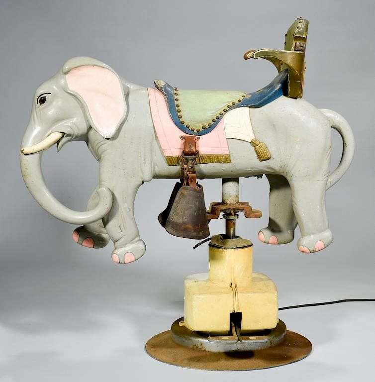 Appraisal: Child's Elephant Barber Chair Polychrome painted wooden child's elephant barber