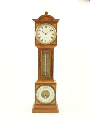 Appraisal: A late Victorian rosewood miniature longcase clock with thermometer and