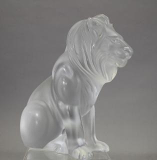 Appraisal: Signed French Lalique Lion Signed French Lalique Lion Signed near