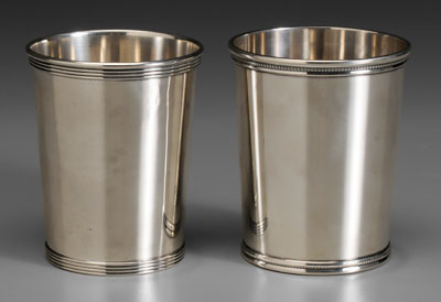 Appraisal: Two sterling mint juleps both with tapering sides one with