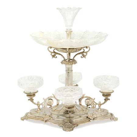 Appraisal: Late Victorian Silver and Glass Epergne Estimate -