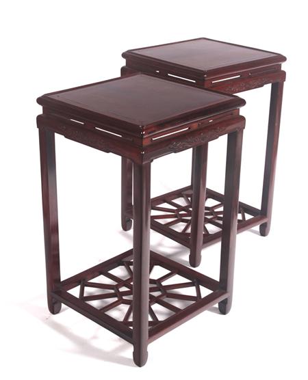 Appraisal: A pair of late th century Chinese side tables each