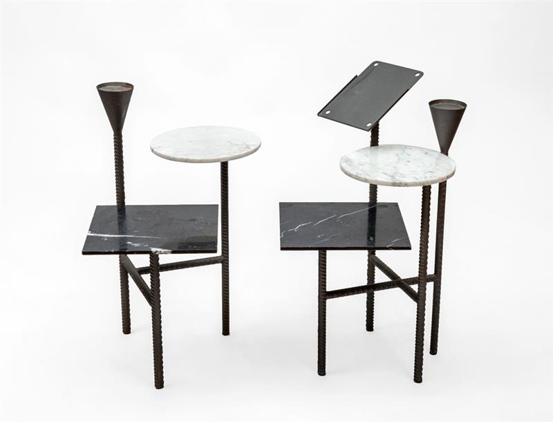 Appraisal: PHILIPPE STARCK TWO TELEPHONE STANDS FOR THE ROYALTON HOTEL 's