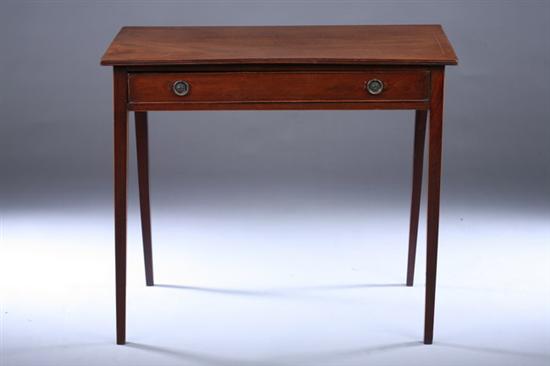 Appraisal: REGENCY MAHOGANY SIDE TABLE Late th early th century String-inlaid