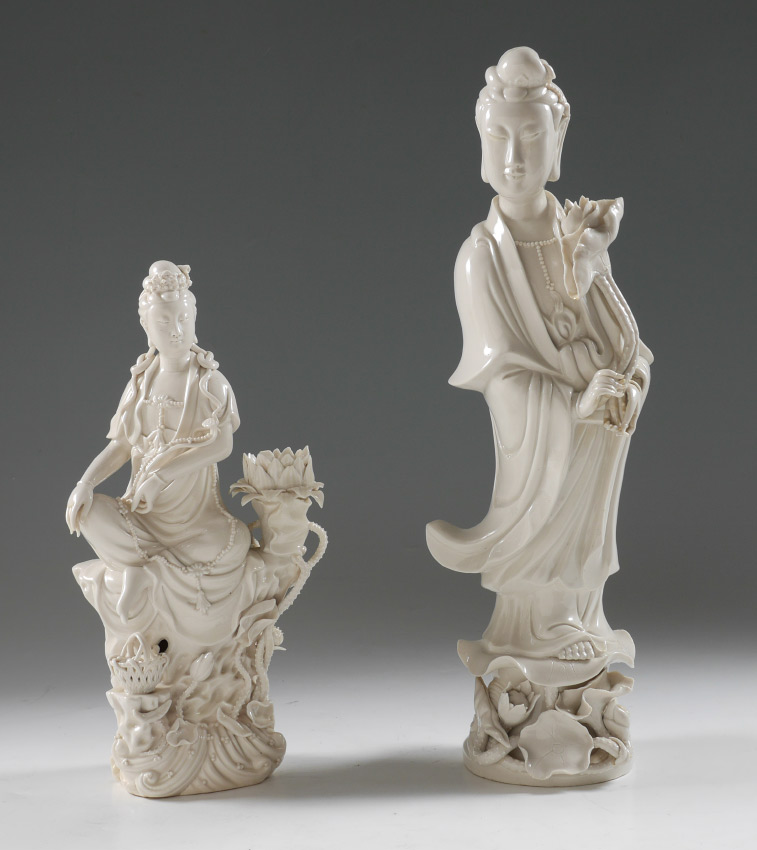 Appraisal: BLANC DE CHINE QUANYIN FIGURES pieces total to include Figure