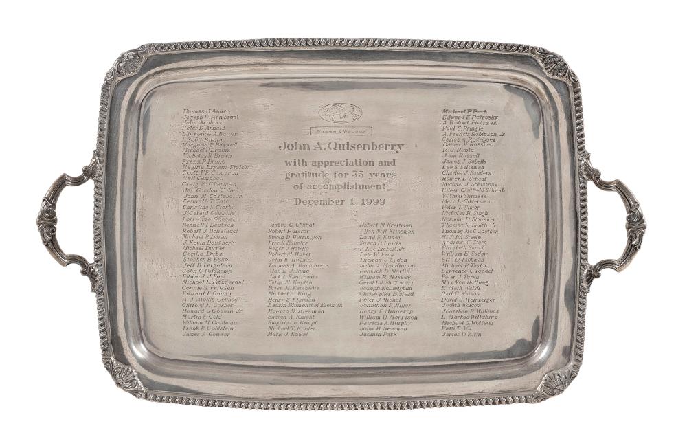 Appraisal: TIFFANY CO STERLING SILVER TRAY LATE TH CENTURY APPROX TROY