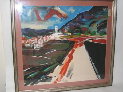 Appraisal: JOHN MIDDLETON - Road to Gressenon gouache and pencil signed