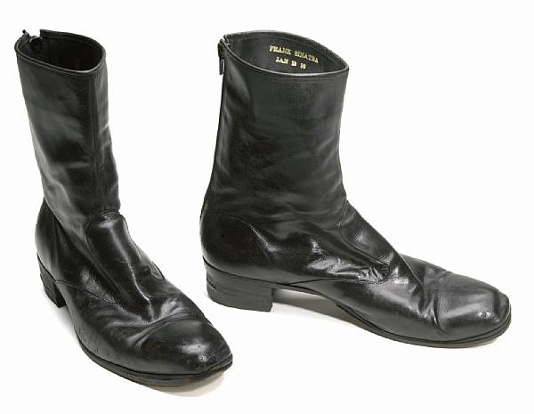 Appraisal: A Frank Sinatra pair of bespoke black leather dress boots