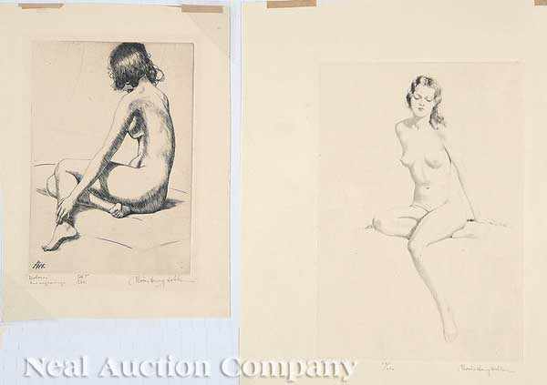 Appraisal: Morris Henry Hobbs Louisiana - three etchings Dolores pencil-signed numbered