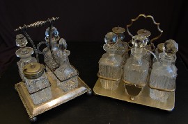 Appraisal: TWO LATE TH CENTURY SILVER PLATE CRUET SETS