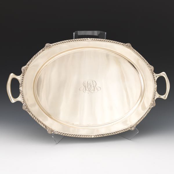 Appraisal: GORHAM STERLING SILVER LARGE TRAY WITH DOUBLE HANDLES x overall