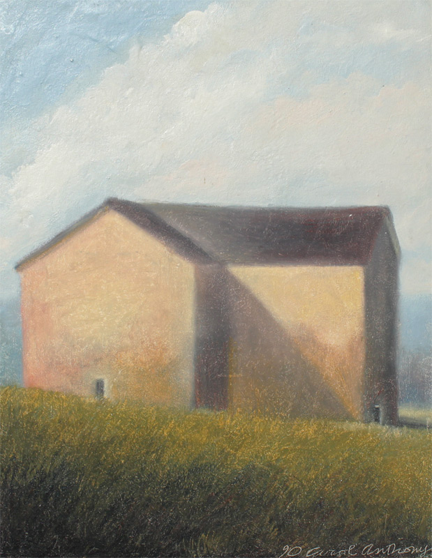 Appraisal: ANTHONY Carol American - Misty Barn Landscape Cray-Pas '' x