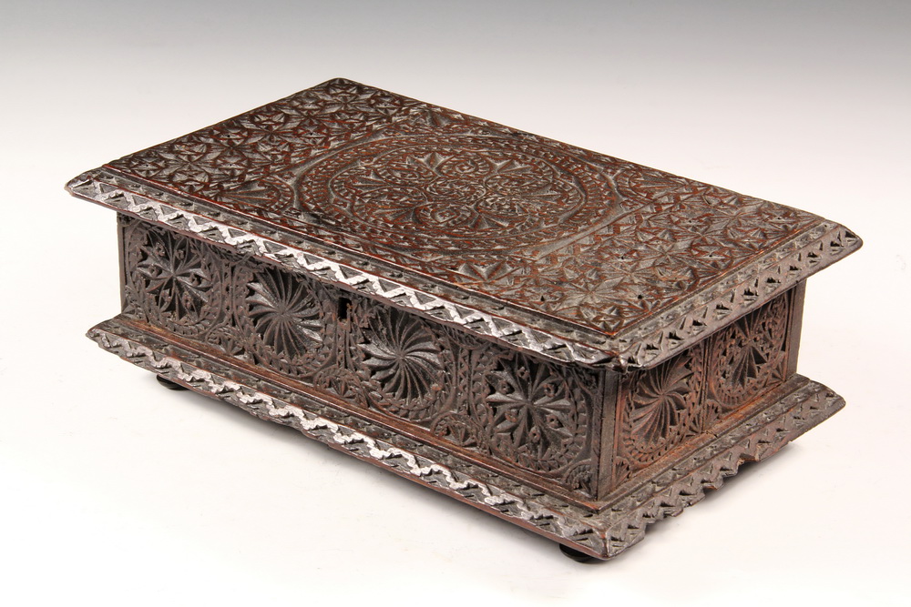 Appraisal: ENGLISH BIBLE BOX - th c or Earlier Oak Footed