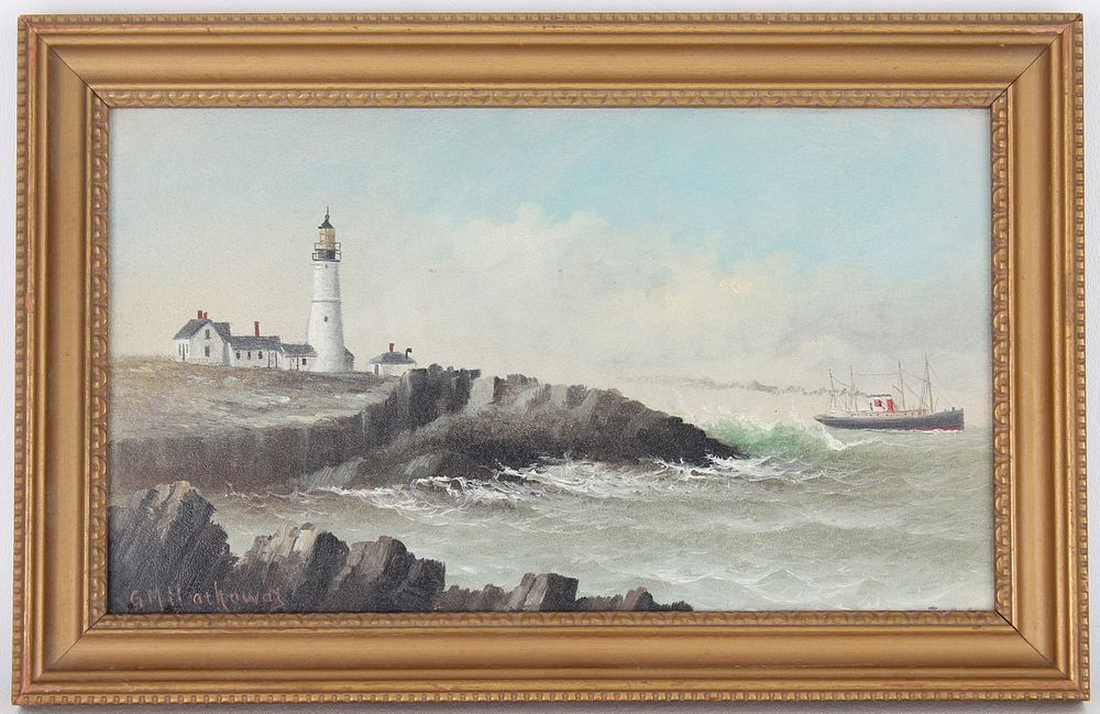 Appraisal: George M Hathaway American - Rocky Coastal Scene with a