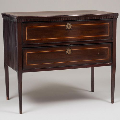 Appraisal: LOUIS XVI PROVINCIAL INLAID MAHOGANY COMMODE POSSIBLY BELGIAN x x