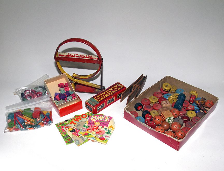 Appraisal: Assorted Toy Lot Wolverine marble shooting game vintage birthday cards