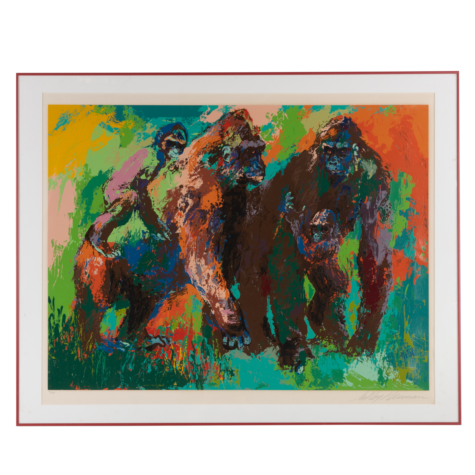 Appraisal: LEROY NEIMAN GORILLA FAMILY COLOR SERIGRAPH American - Color serigraph