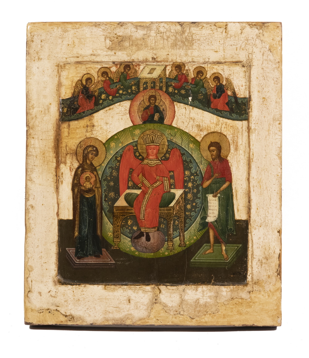 Appraisal: RUSSIAN ICON TH C Sofia Wisdom of God egg tempera