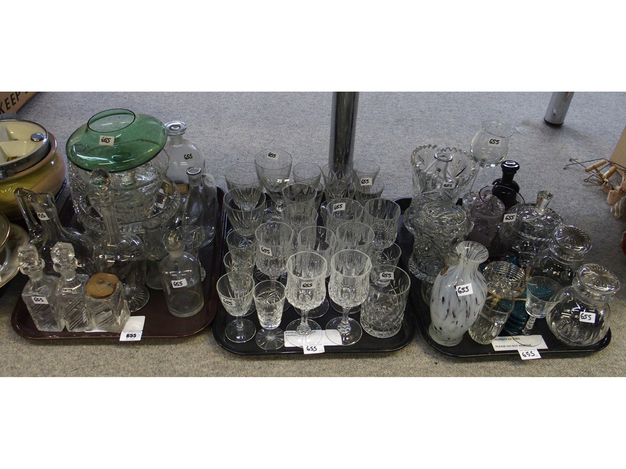 Appraisal: Assorted cut glass including vases lidded jars and various other