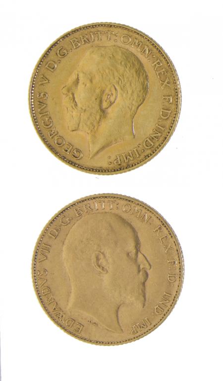 Appraisal: EDWARD V AND GEORGE V HALF SOVEREIGN and VF