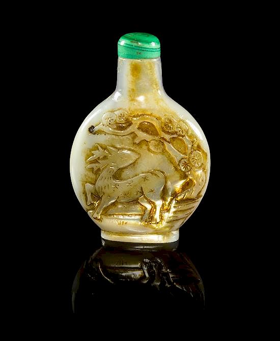 Appraisal: A Mother-of-Pearl Snuff Bottle Height inches A Mother-of-Pearl Snuff Bottle