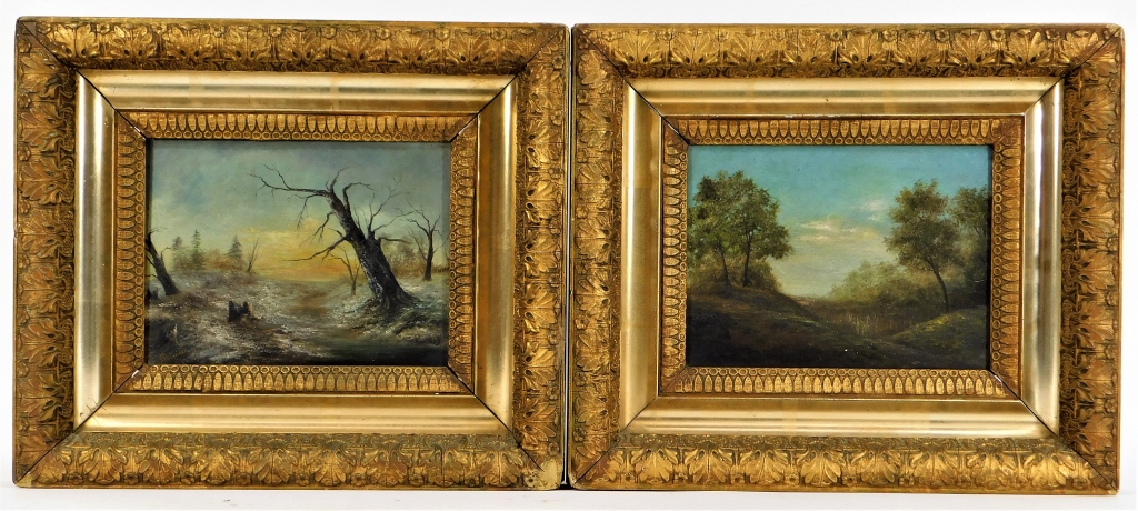 Appraisal: PR C AMERICAN MINIATURE LANDSCAPE PAINTINGS United States th CenturyTwo