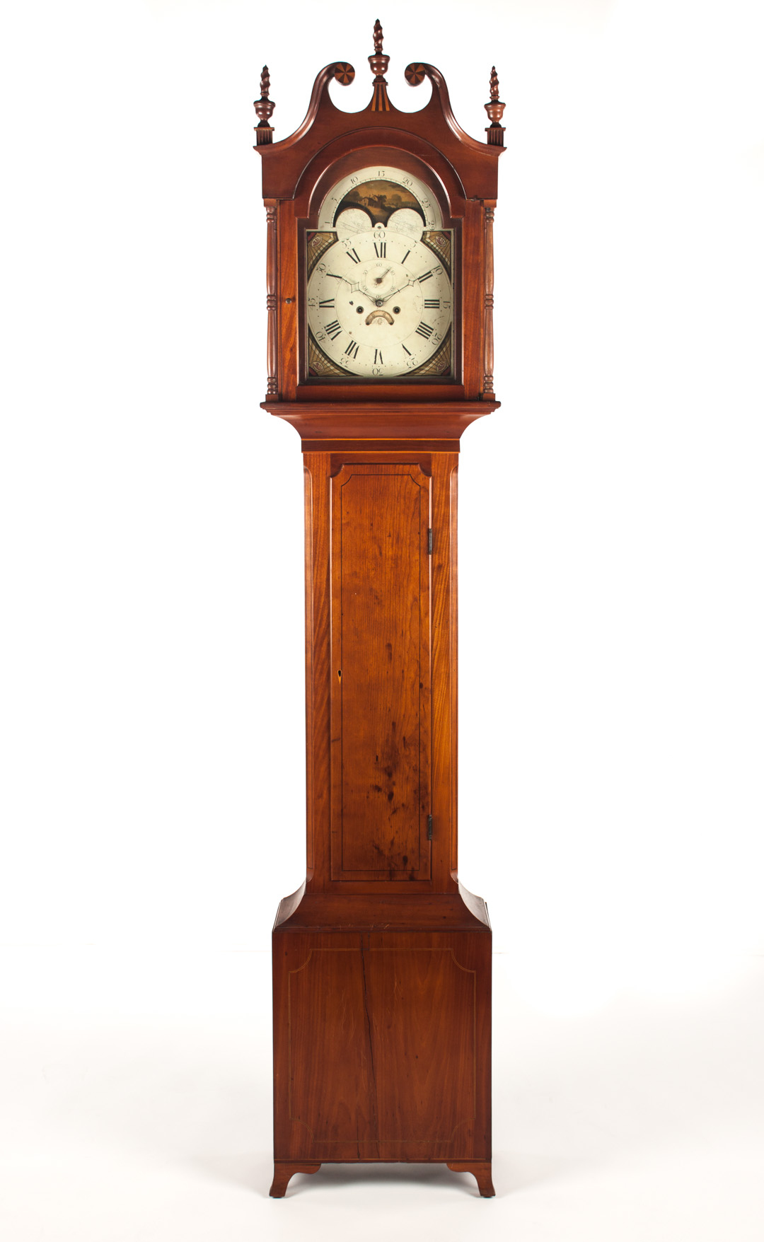 Appraisal: Federal inlaid cherrywood tall-case clock New England Connecticut or Massachusetts