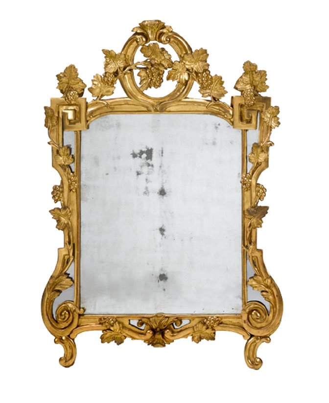 Appraisal: Louis XVI giltwood mirror th century The rectangular mirror plate